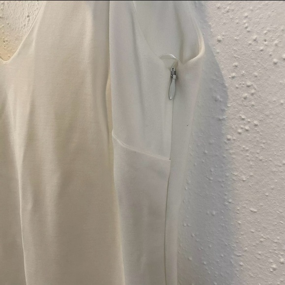 NWOT Lena Women Woven V- Neck White Maxi Dress Wedding Sz. MEDIUM - Picture 5 of 7